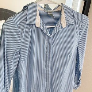 H&M Blue Stripes Button Down Shirt - Size 6